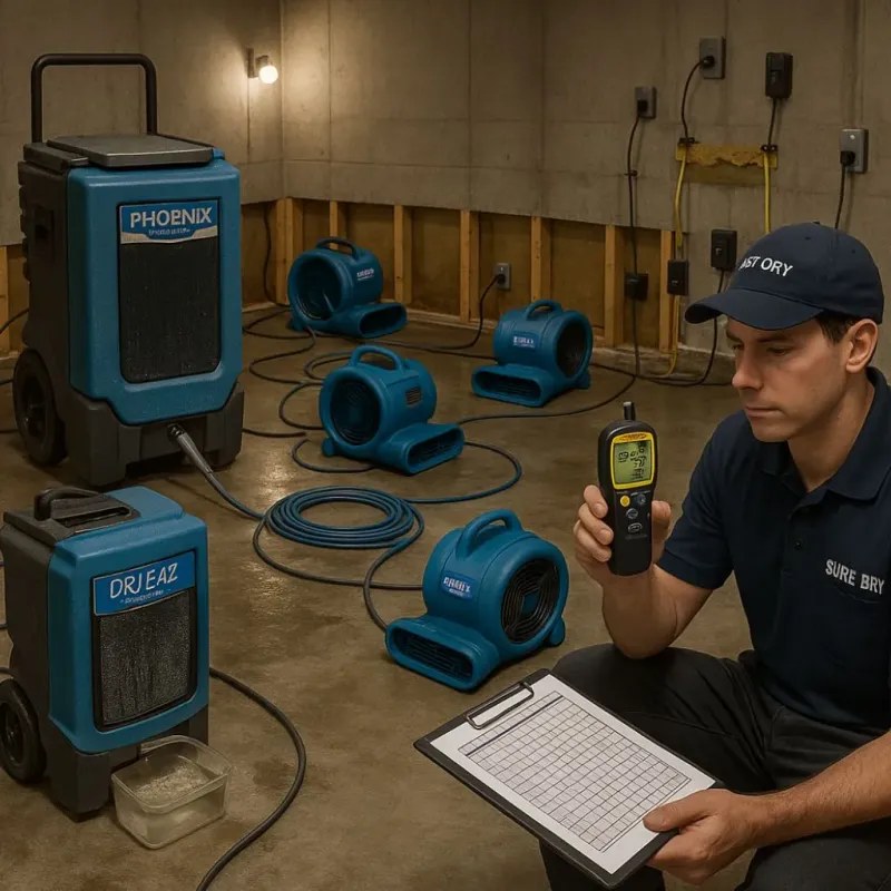 Structural Drying and Dehumidification process in Hillsmere Shores, MD